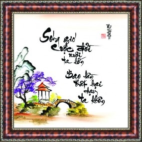Tranh thư pháp vẽ tay chữ PHÚC